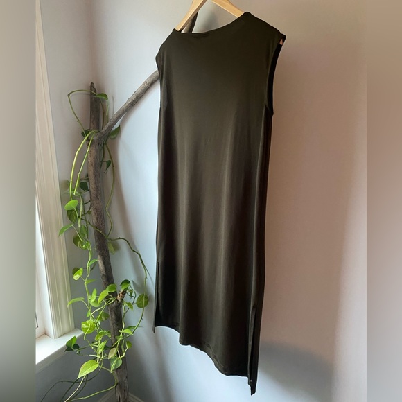 COPY - H&M Olive Green Side Slit Dress / Tunic Top Size Small - Picture 3 of 6